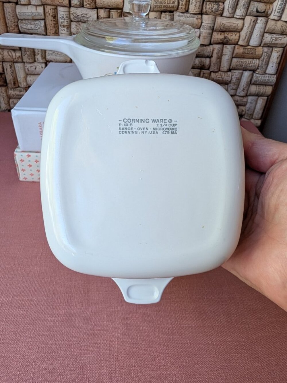 1980s CorningWare Wildflower Pattern P43 & P82 with Lid - Picture 5 of 11